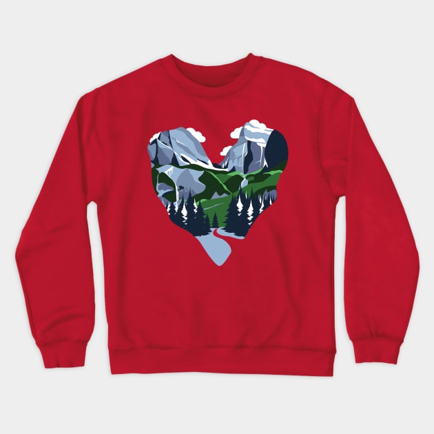 Mountain Heart Crewneck Sweatshirt by Nathan Watkins Design